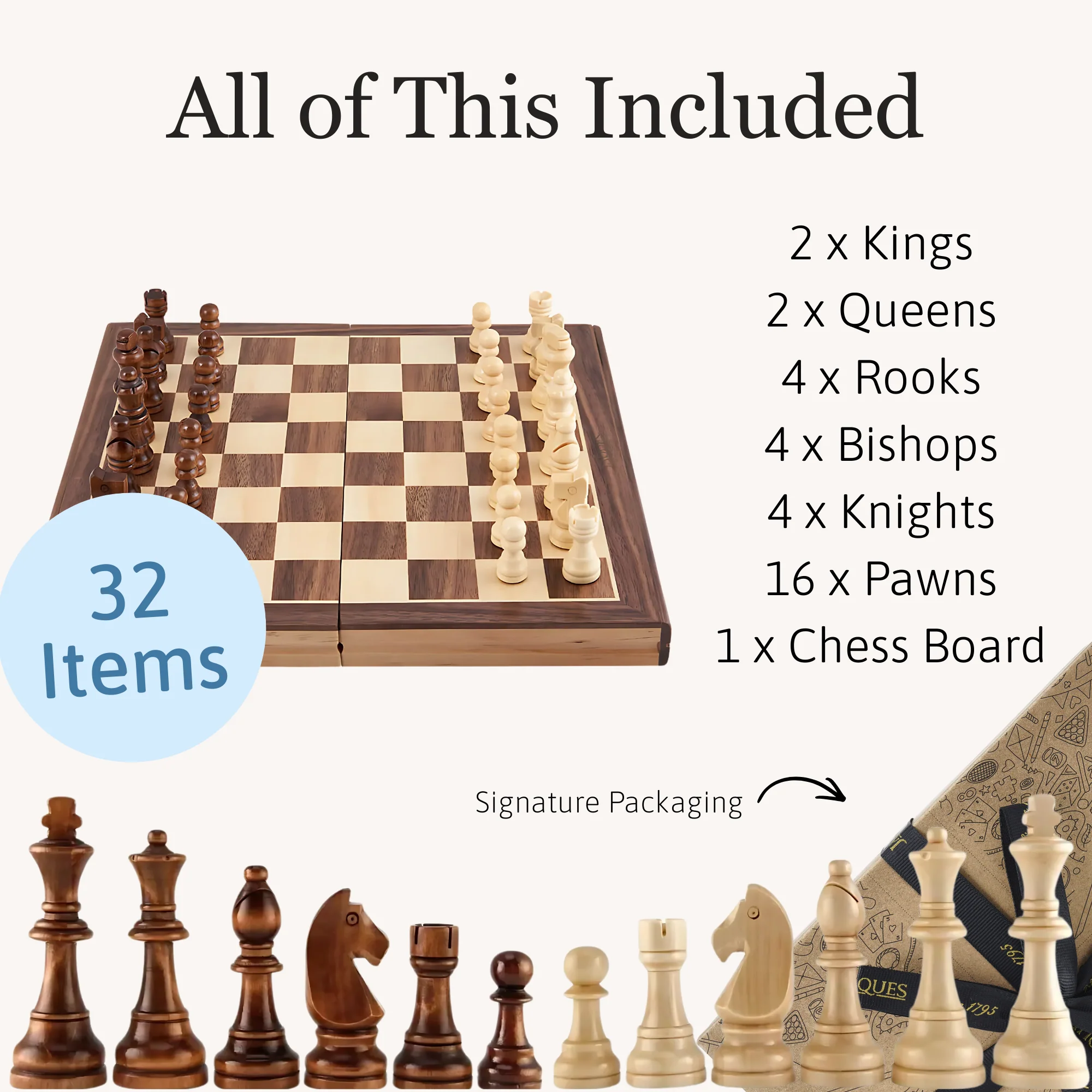 Folding Chess Board - Luxury 15 Inch Chess Set - Image 5