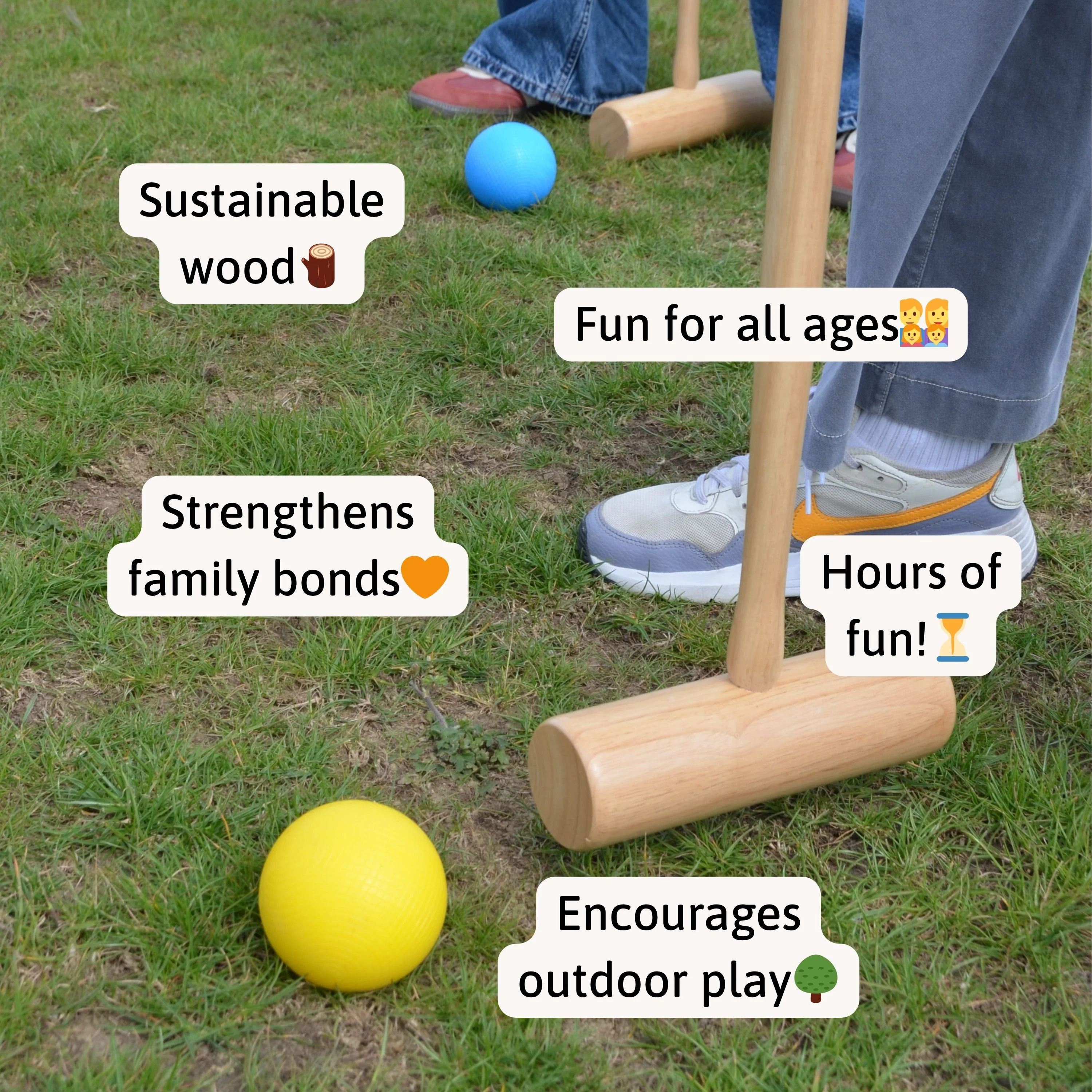 Tonbridge Croquet Set with Drawstring Bag - Image 6