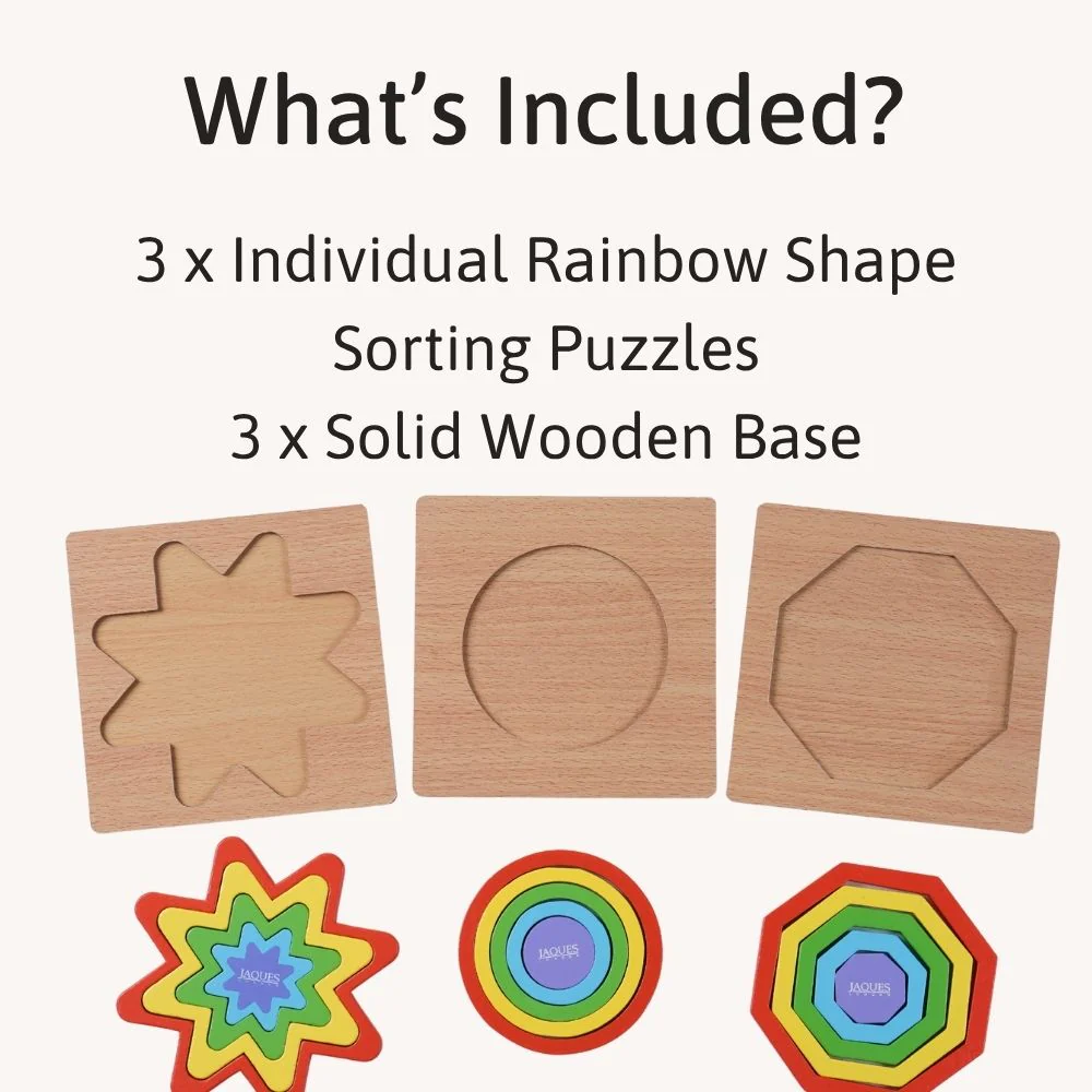 Rainbow Shape Puzzles - Wooden Shape Sorters - Image 3