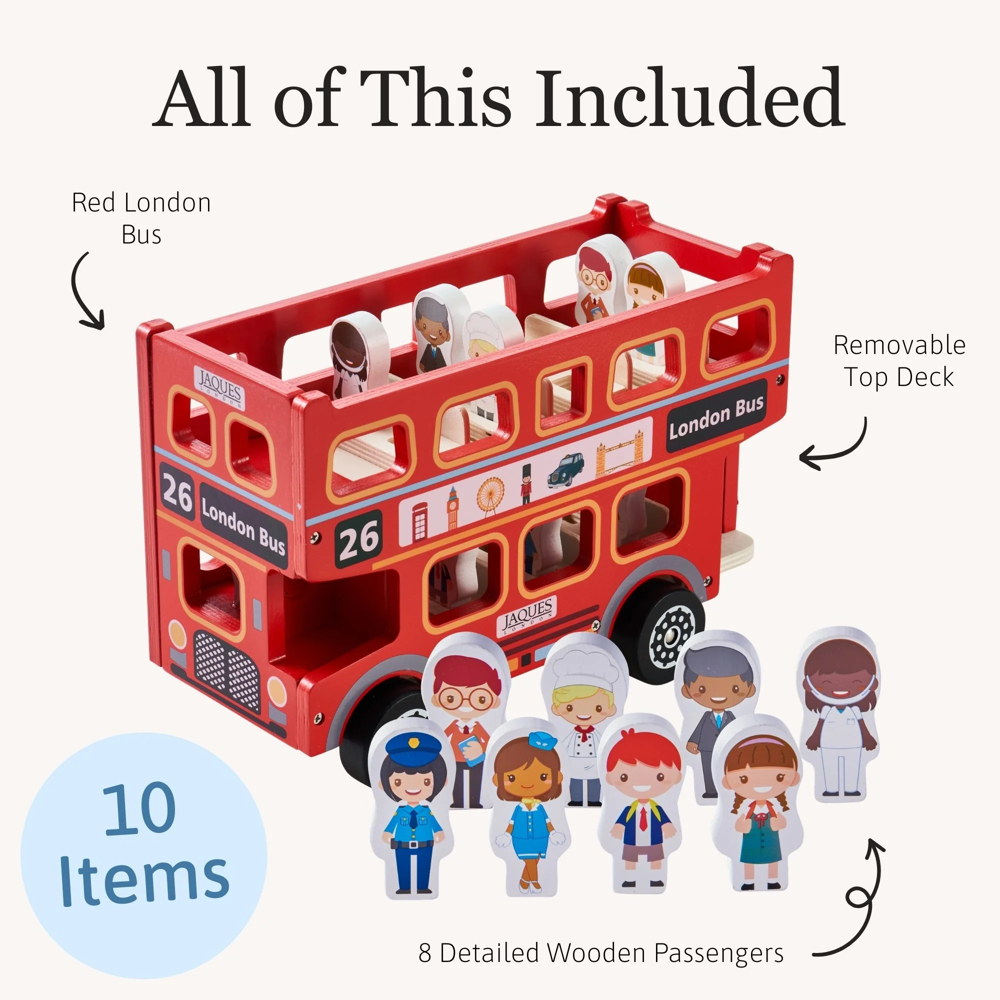 Toy London Bus - Wooden Toy - Image 5