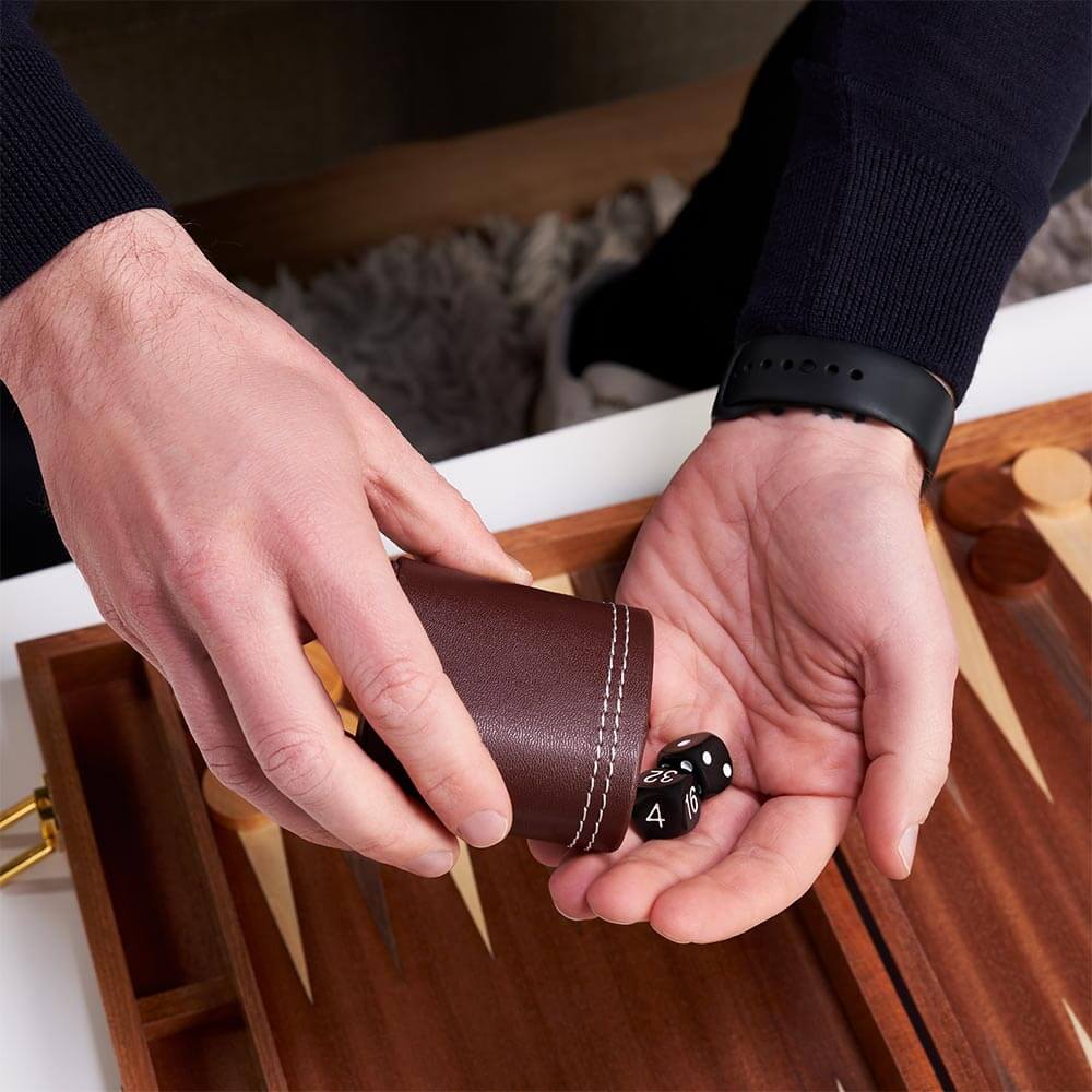 Wooden Backgammon Set - 15" Mahogany Backgammon Board - Image 3