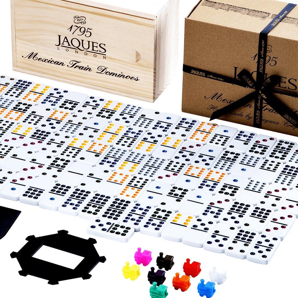 Mexican Train Dominoes - Mexican Dominoes in Wooden Box - Image 2