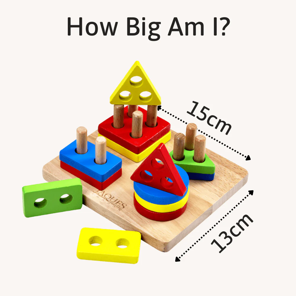 Wooden Puzzle Board - Geometric Stacking Toy - Image 2