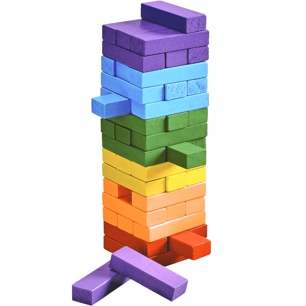 Rainbow Building Blocks - 3 in 1 Wooden Toy
