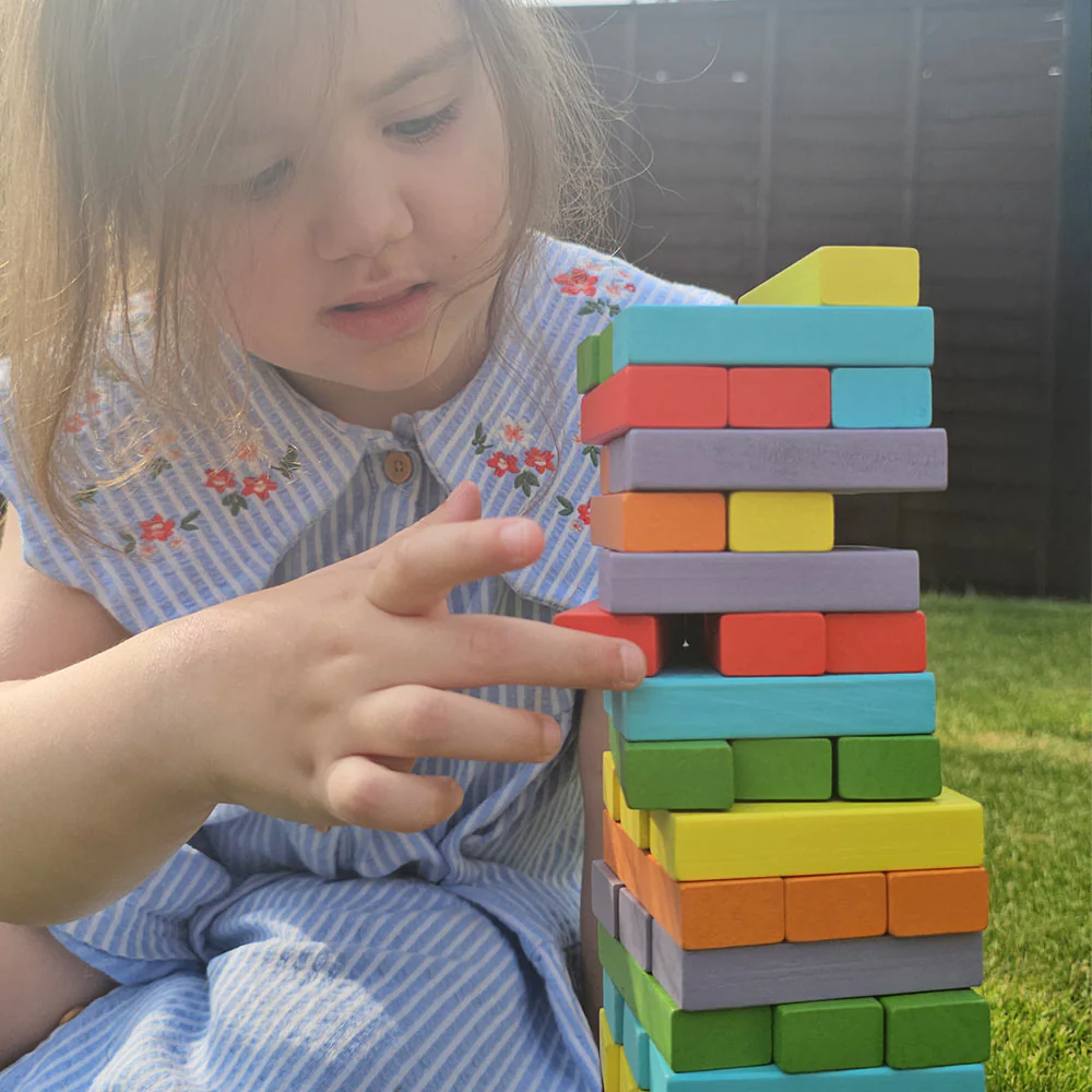 Rainbow Building Blocks - 3 in 1 Wooden Toy - Image 2