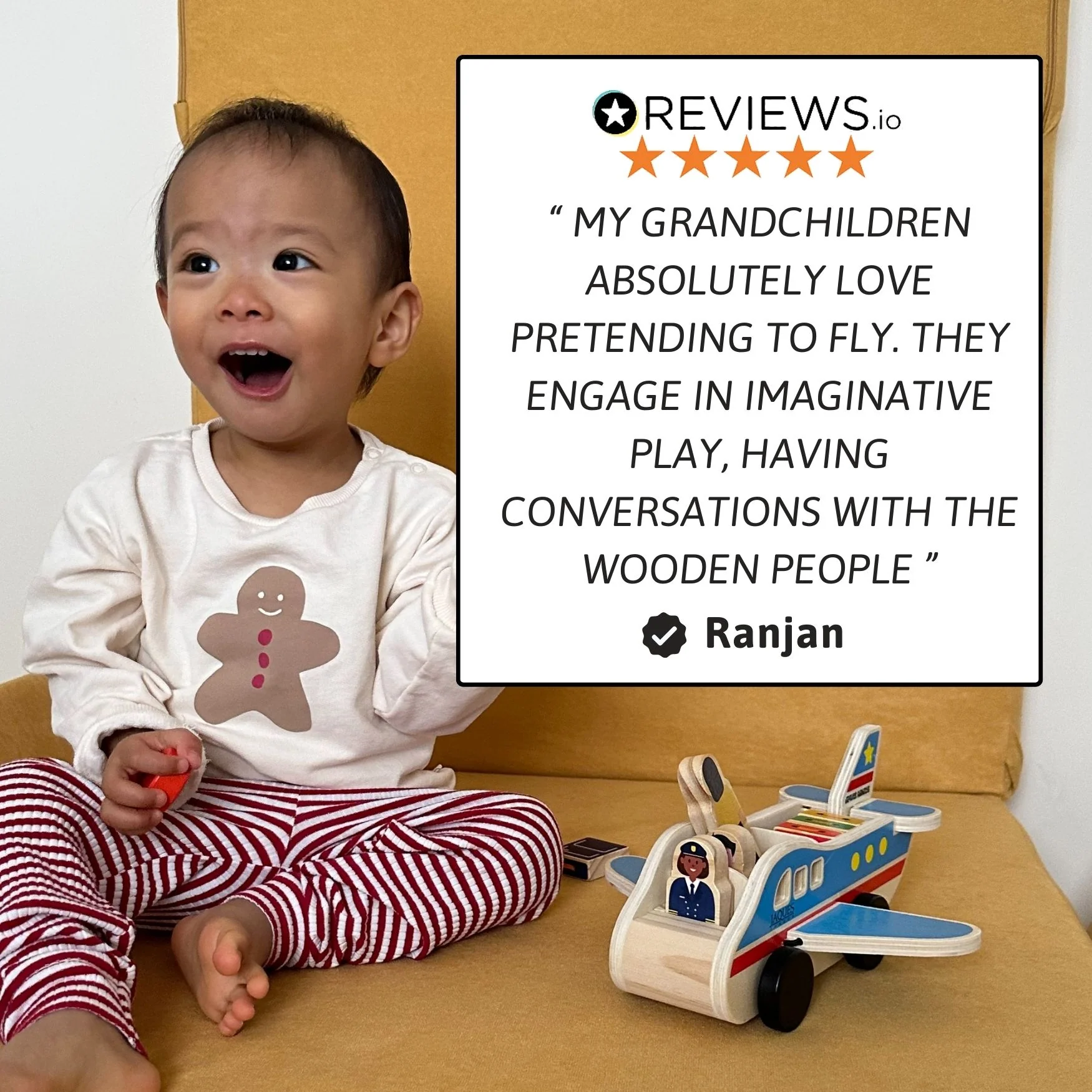 Wooden Aeroplane - Toddler Toy Plane - Image 7